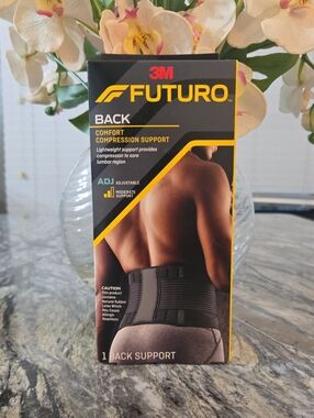 Futuro Back Comfort Compression Support - Black and Yellow Packaging